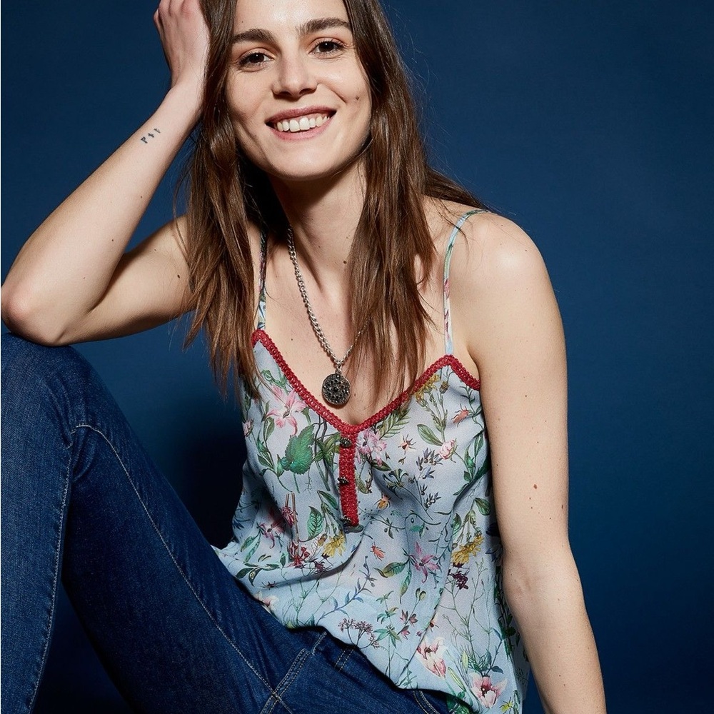 The Kooples Women's Silk Floral Tank Top Size XXS